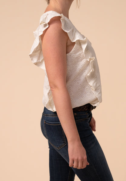 Sleeveless Frill Nursing Blouse