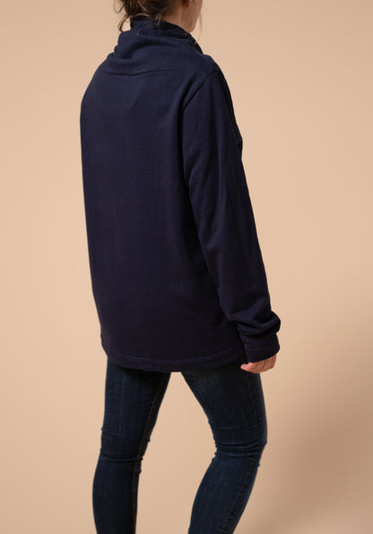 Dark navy drape neck breastfeeding friendly jumper